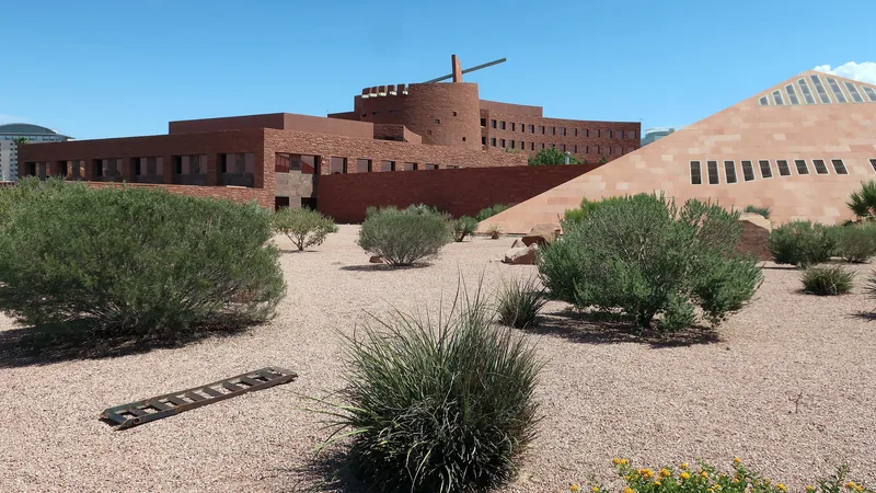 Clark County Government Center in Las Vegas with desert landscaping in the foreground